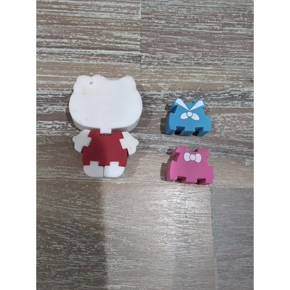 Hello Kitty Full Body Eraser Clothes Buildable Red Pink‎ Blue Dress